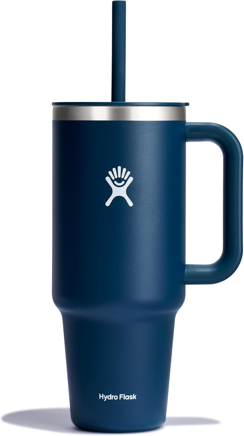 Hydro Flask 40 Oz Travel Tumbler with Handle, Lid and Straw - Insulated Stainless Steel in 40 Oz ... | Amazon (US)