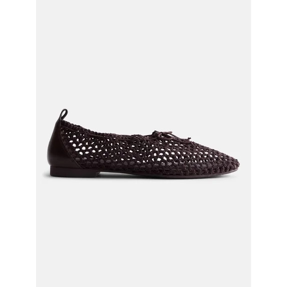 Scenario Women's Knit Bow Ballet Flats | Walmart (US)