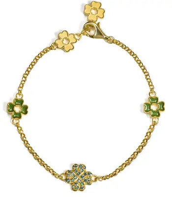 Lucky Clover 5 motifs Bracelet, Green Diamond Pavé | Nordstrom