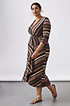 Maeve Striped Wrap Maxi Dress | Anthropologie (US)