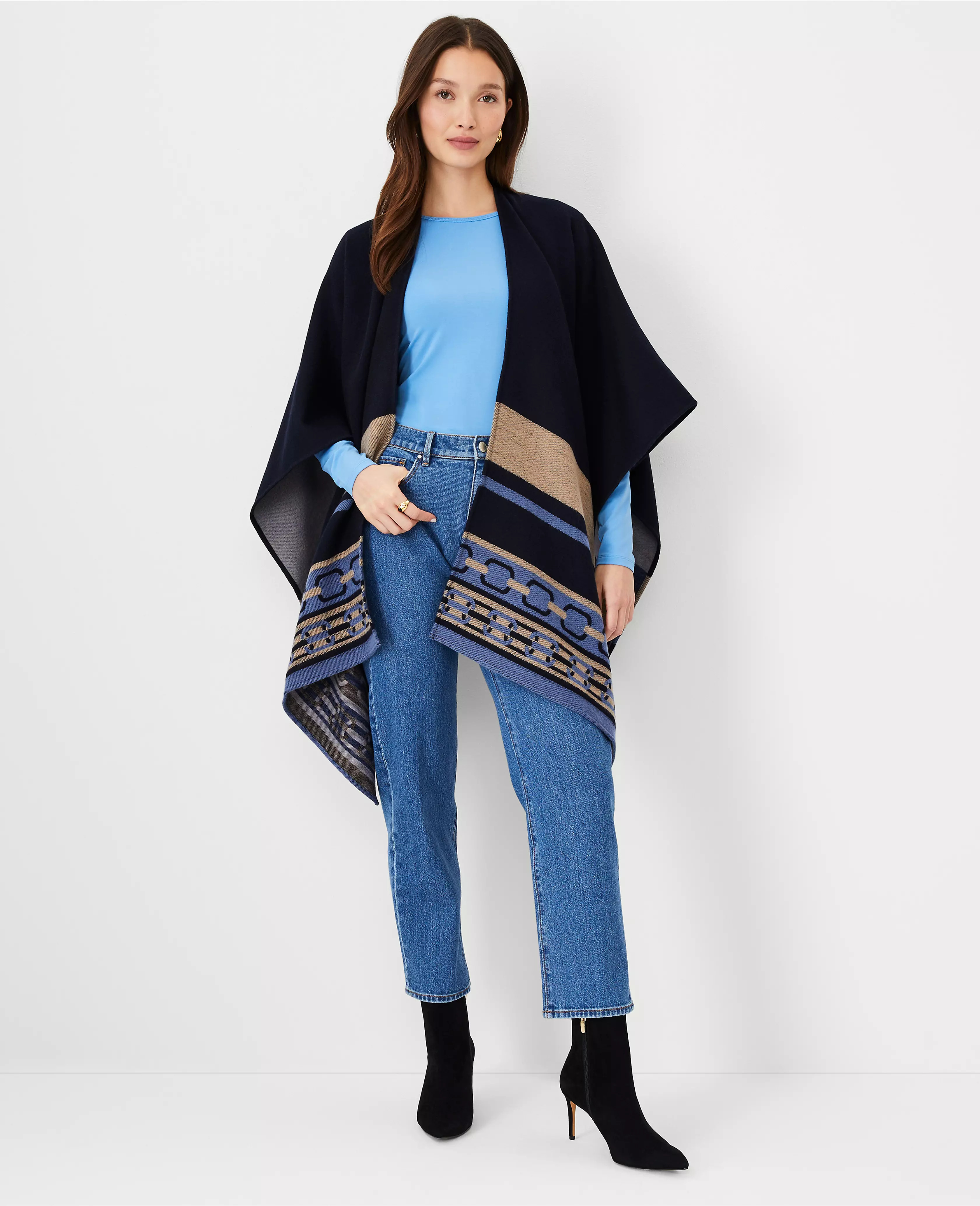 Chain Print Open Poncho | Ann Taylor (US)