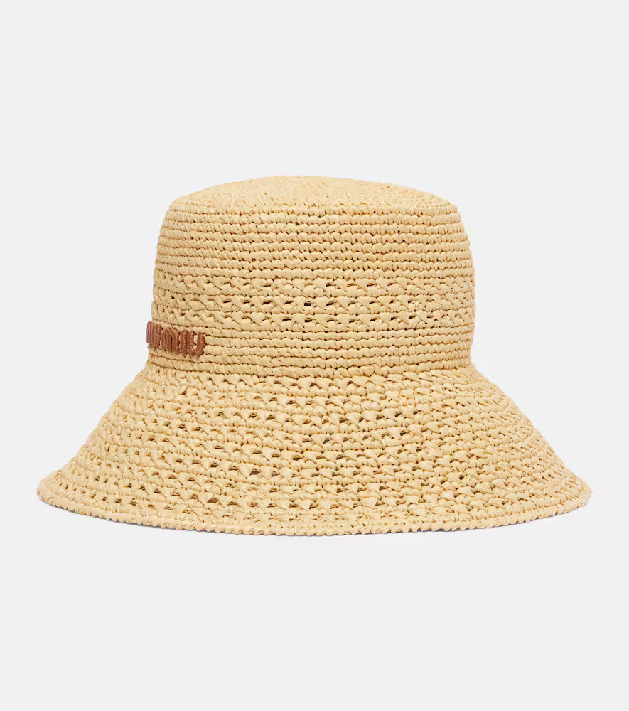Miu Miu Logo raffia-effect sun hat | Mytheresa (US/CA)