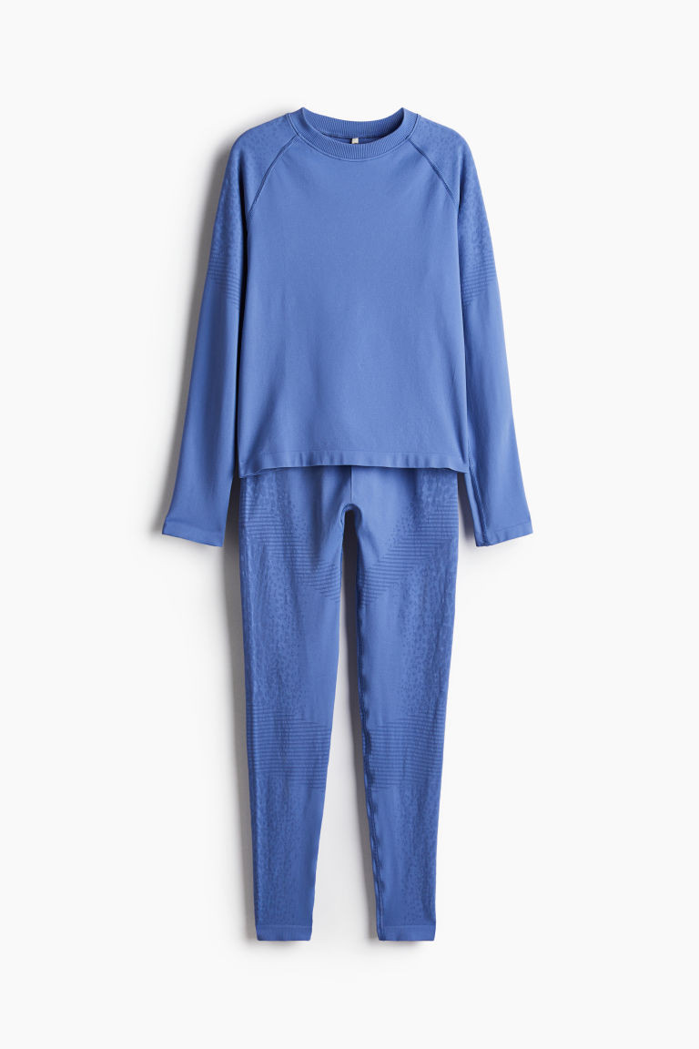 H & M - Seamless Base layer set in DryMove - Blue | H&M (UK, MY, IN, SG, PH, TW, HK)