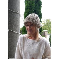 Handmade Chunky Knit Slouchy Beanie - Beige Wool Blend | Etsy (US)