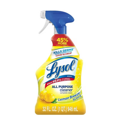 Lysol Lemon Breeze Scented All Purpose Cleaner & Disinfectant Spray - 32oz | Target