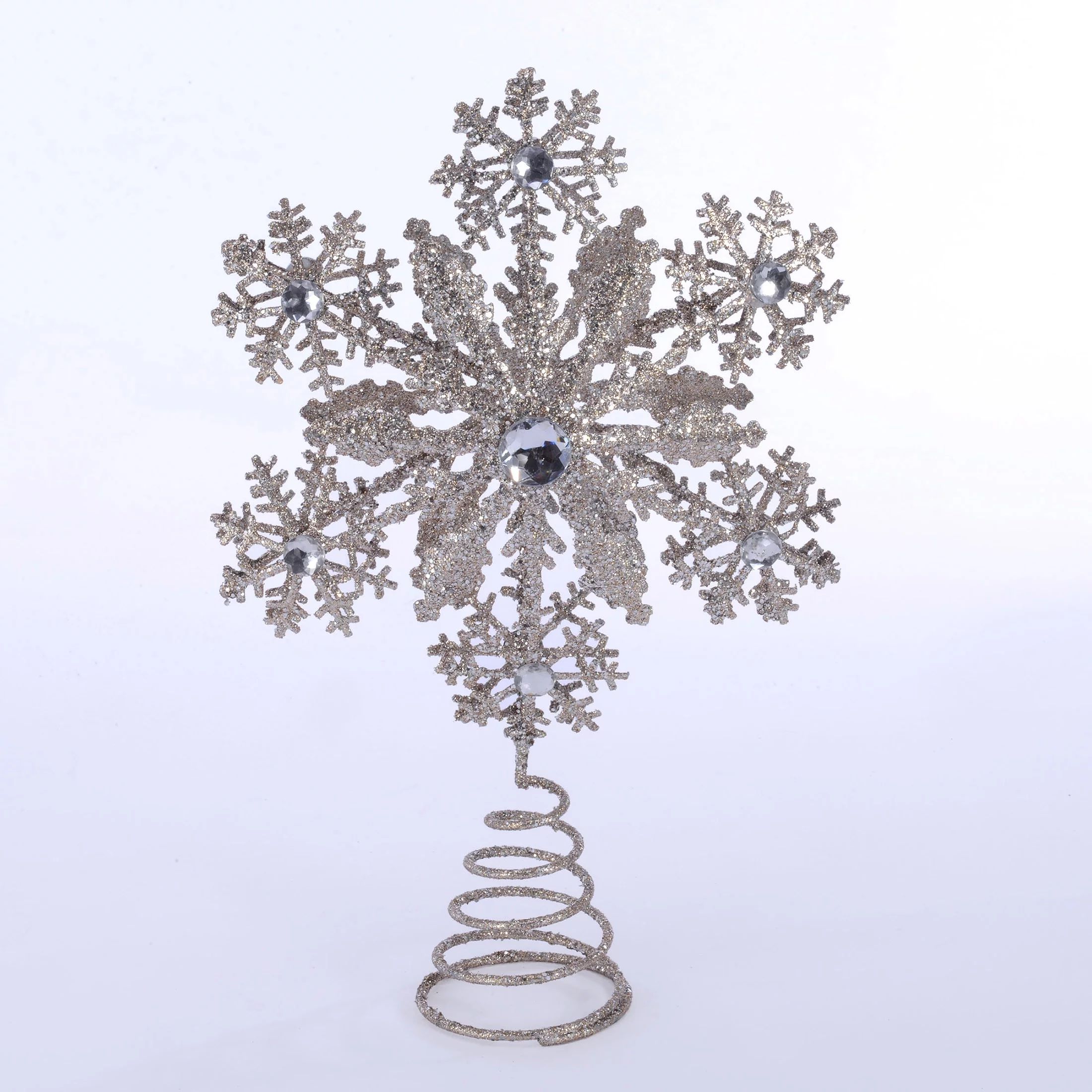 Holiday Time Christmas Tree Topper, Gold Snowflake with Diamonds, 10.5" - Walmart.com | Walmart (US)