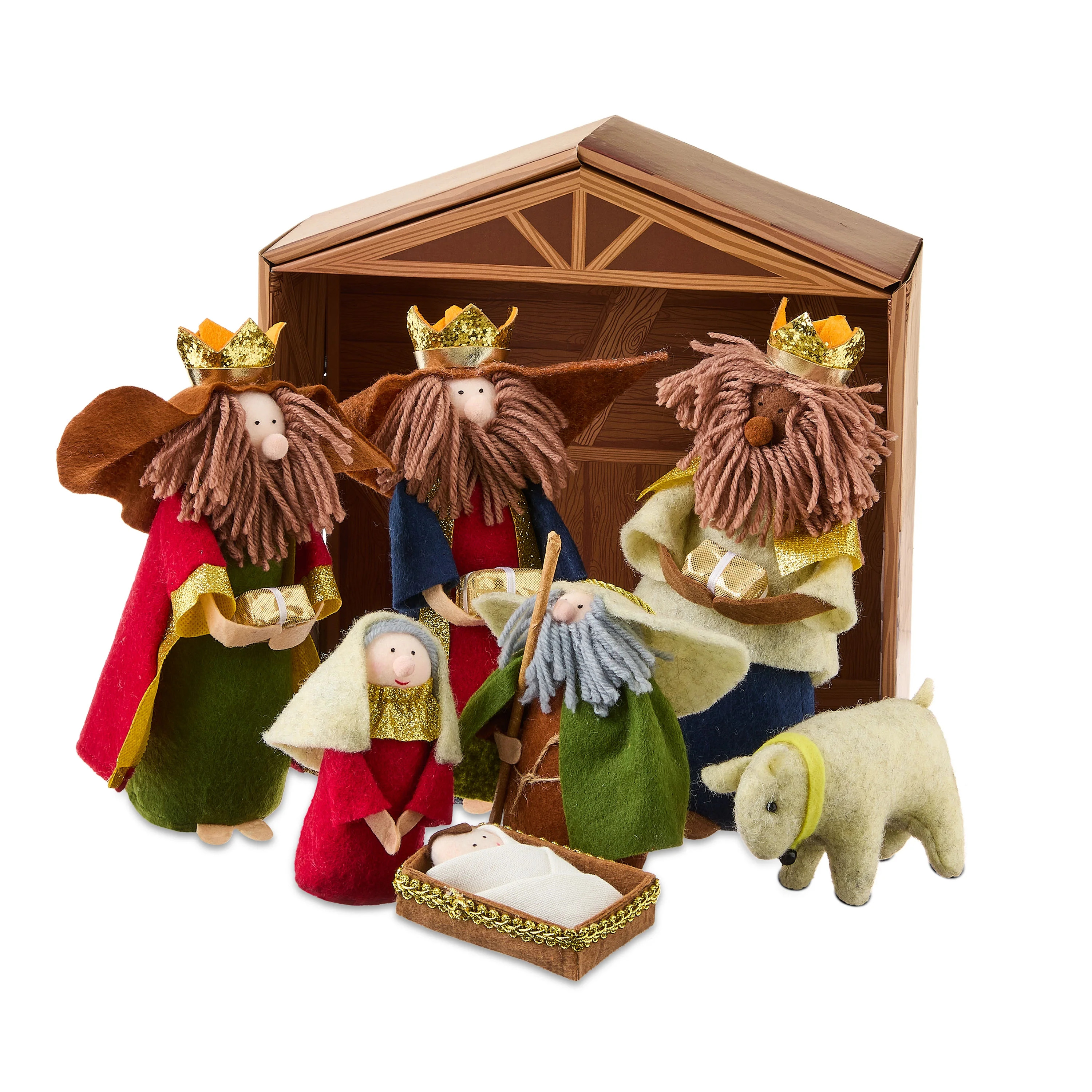 Fabric Indoor Nativity Scene Set, Multicolor, 8 Pieces, by Holiday Time | Walmart (US)