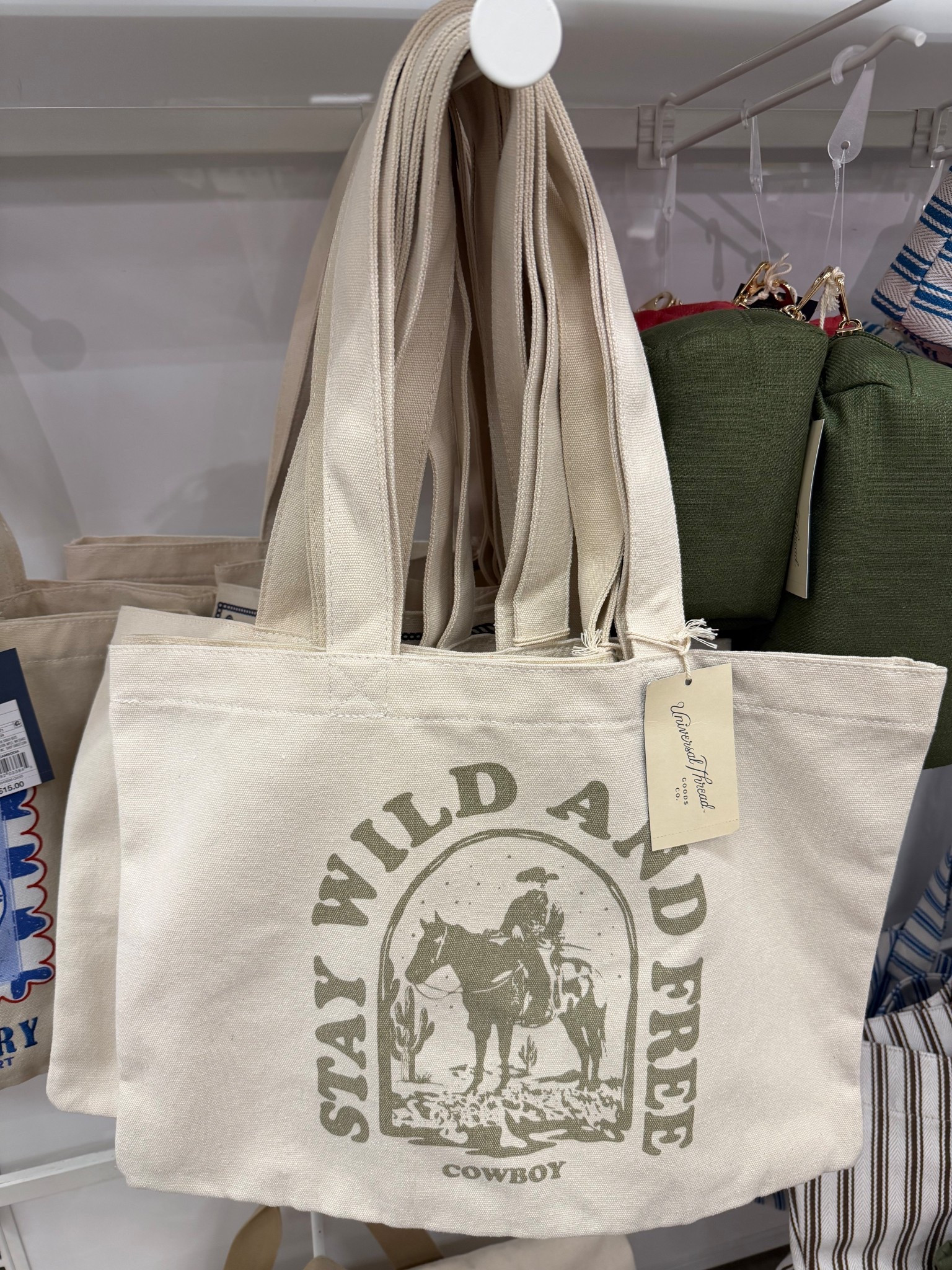 Stay wild and free canvas tote from universal threads at Target. Double straps, open top. #canvastote #totebag #everydayessentials 

#LTKootd #LTKgrwm #LTKMothersDay