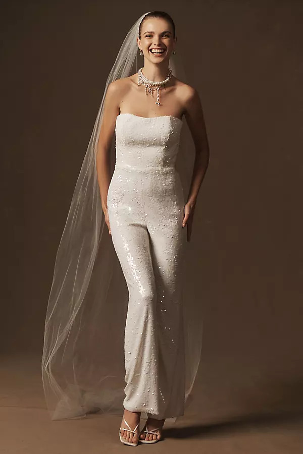 Andy Strapless Sequin Jumpsuit | Anthropologie (US)