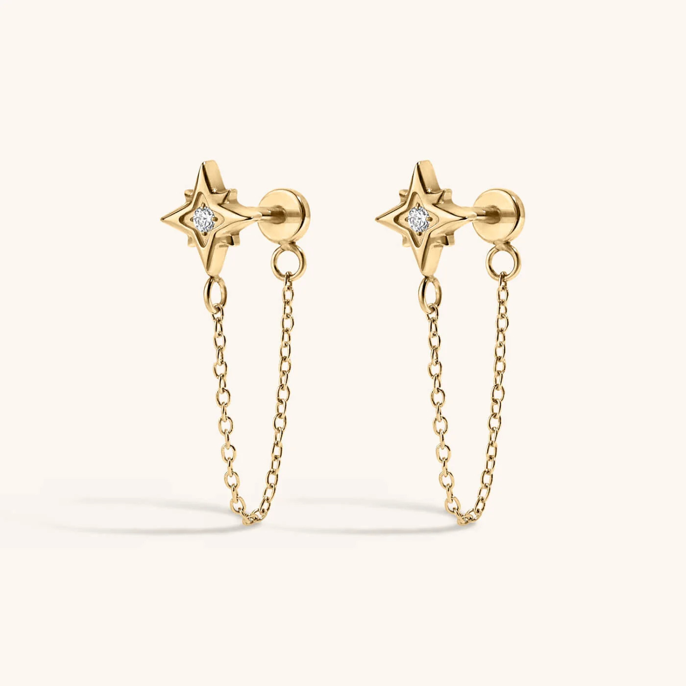 North Star Chain Nap Earrings | Maison Miru