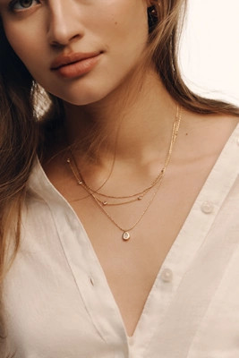 Delicate Layered Crystal Necklace | Anthropologie (US)