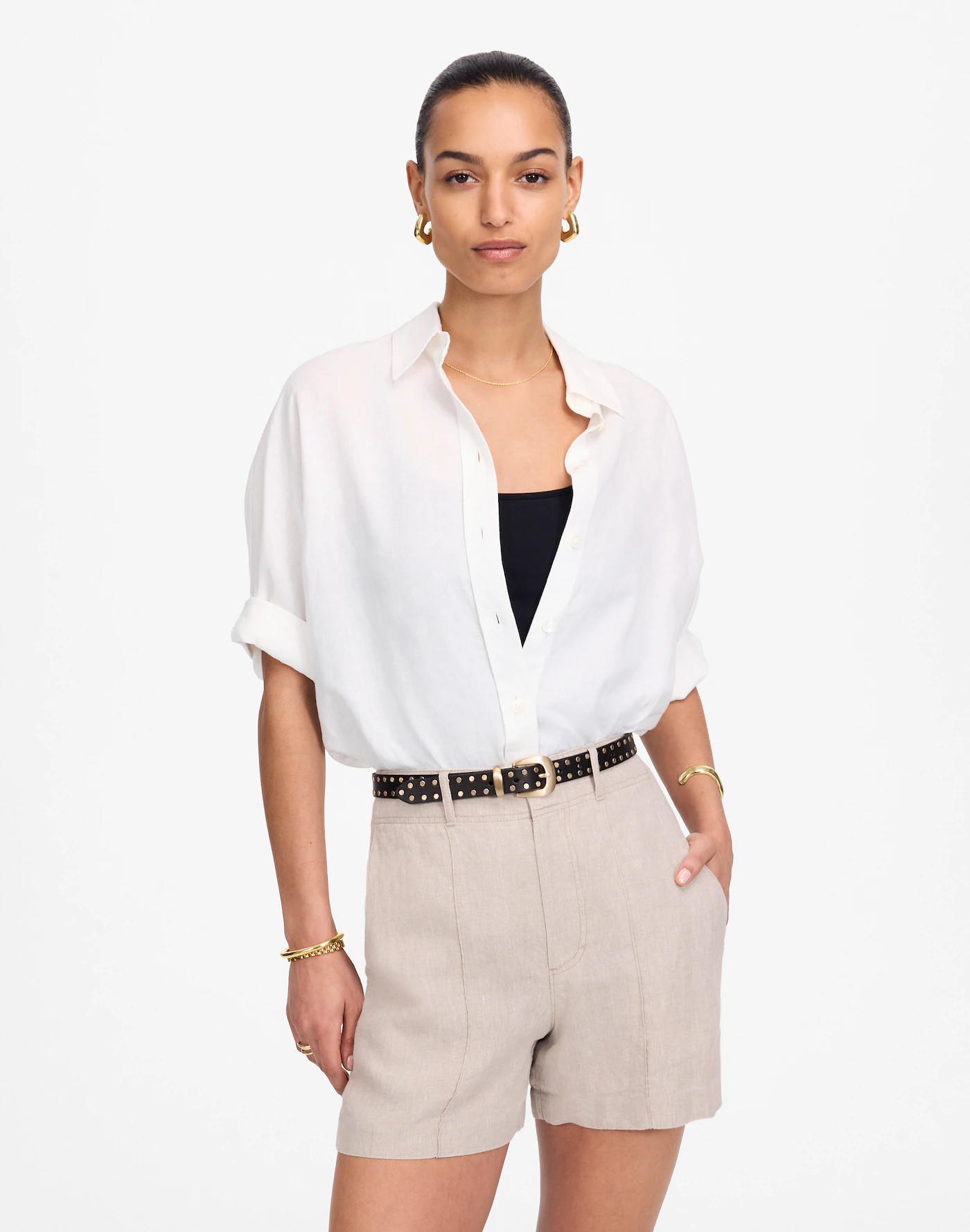 Pintucked Shorts in 100% Linen | Madewell | Madewell