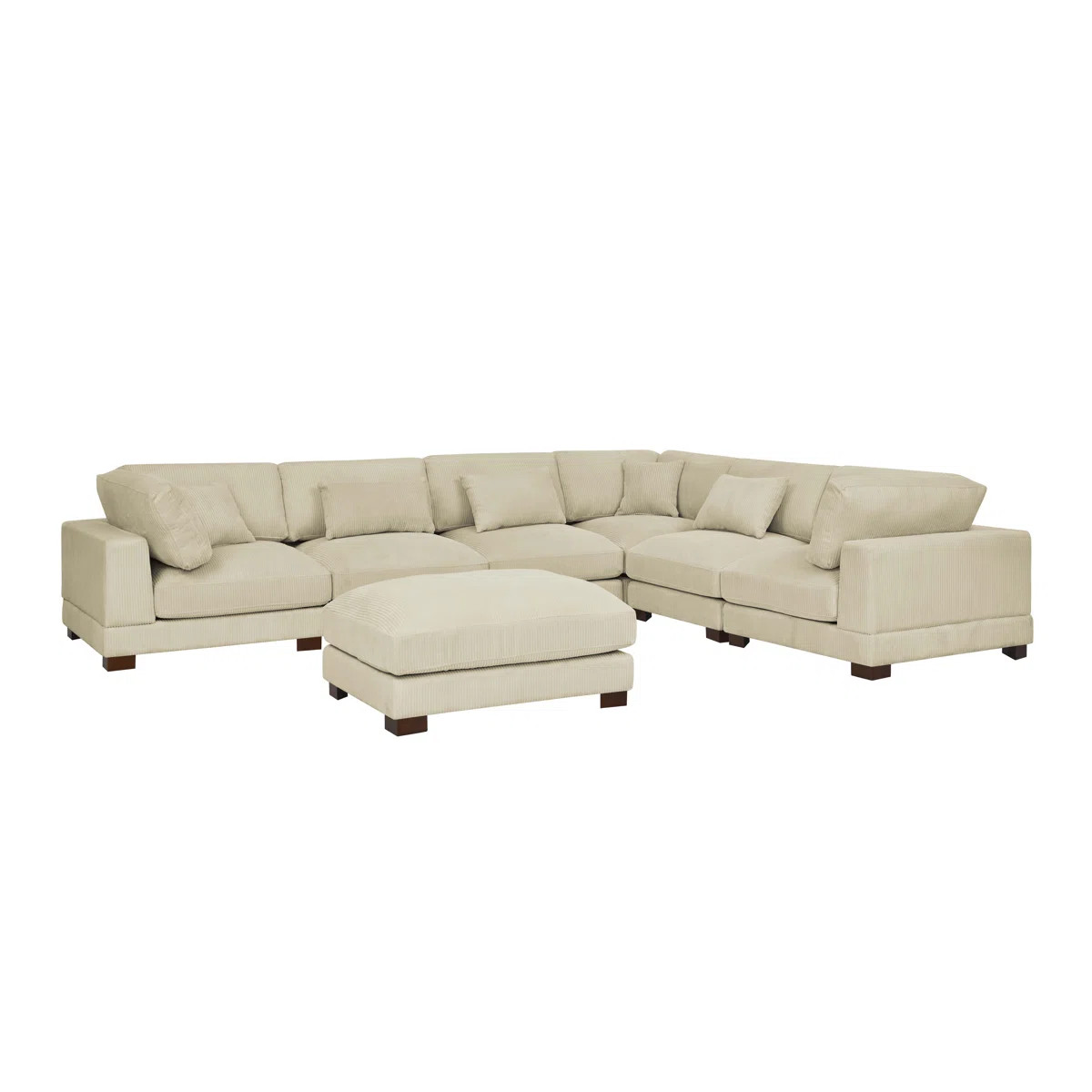 Arliz 7 - Piece 144" Wide Reversible Modular Corner Sectional with Ottoman | Wayfair North America