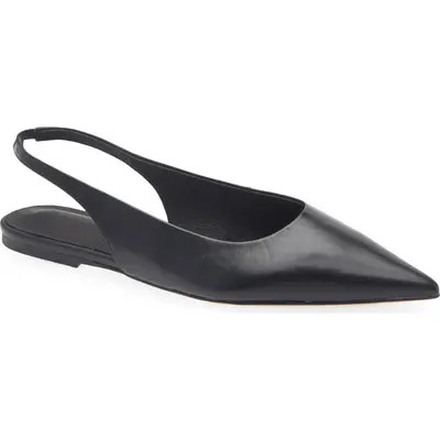 Tony Bianco Javier Pointed Toe Slingback Flat in Black Venice at Nordstrom, Size 7 | Nordstrom