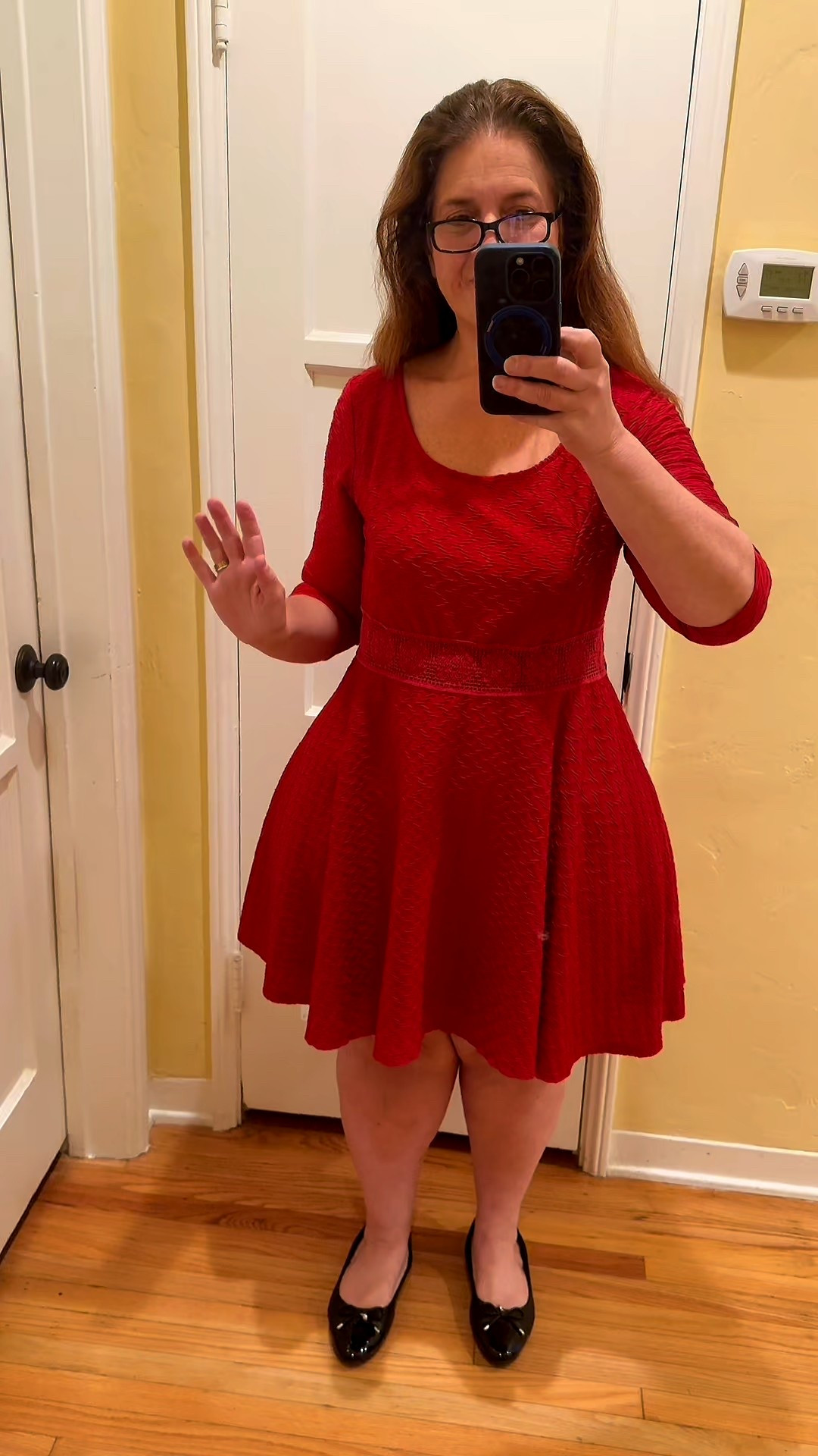 Scoop neck, 3/4 sleeve, A-line, skater dress is always a win… especially in red although I have added items with extra color choices, as well.

#LTKSeasonal #LTKHoliday #LTKOver40