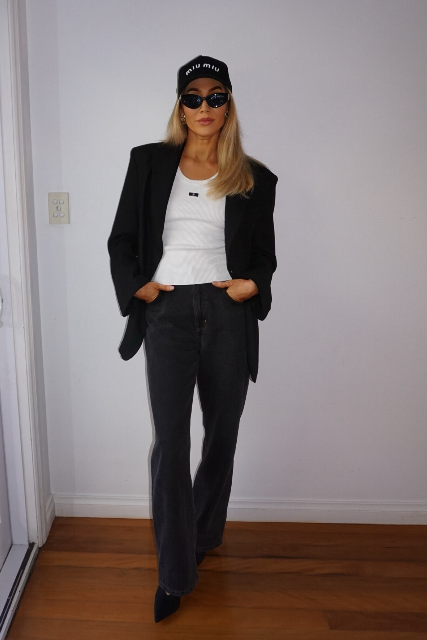 Lunch Date Outfit 
Hat - mui mui 
Jacket - H&M 
Top - Dissh 
Jeans - cotton on 
Shoes - Alisa Mae 

#LTKaustralia #LTKstyletip #LTKpartywear