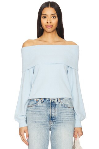 Bobi Offshoulder Top in Light Blue from Revolve.com | Revolve Clothing (Global)