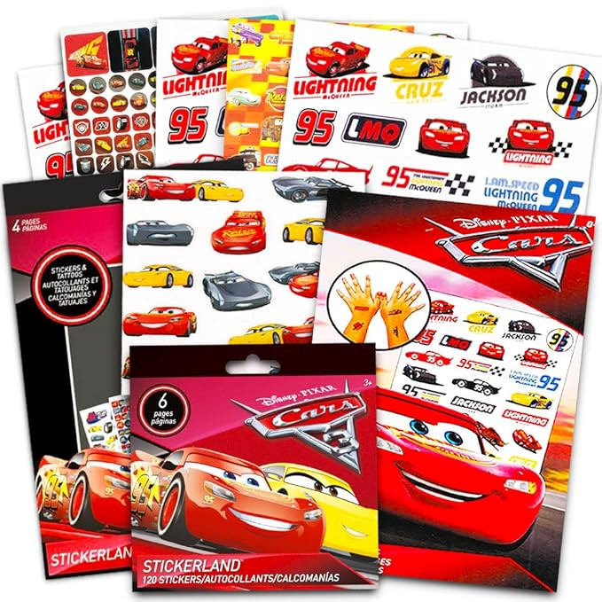 Disney/Pixar Cars Stickers & Tattoos Party Favor Pack (Bundle with Over 400 Stickers & 75 Tempora... | Amazon (US)