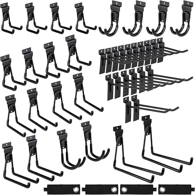 Landhoow 36 Pcs Slatwall Hooks & Hangers 32 Pcs Heavy Duty Slat Wall Hanging Hooks with 4 Pcs Sto... | Amazon (US)
