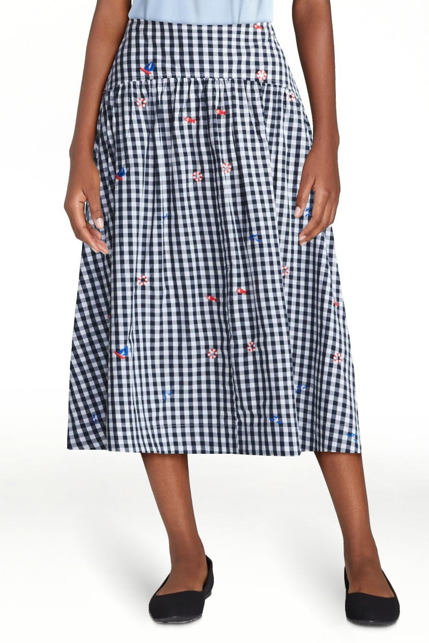 Free Assembly Women's and Women's Plus Embroidered Cotton Midi Skirt, Sizes 0-26W | Walmart (US)