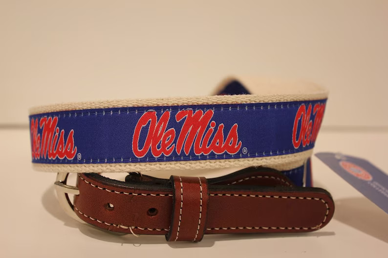Ole Miss University Men's Web Leather Belt - Etsy | Etsy (US)