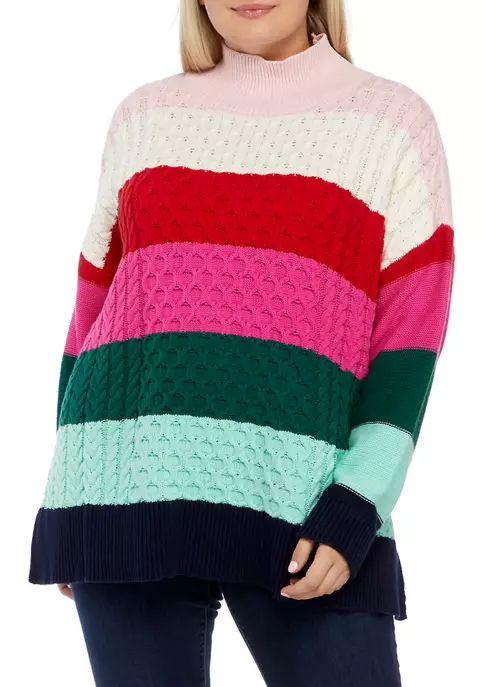 Plus Size Long Sleeve Mock Neck Sweater | Belk