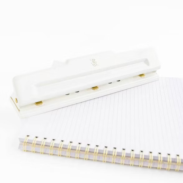 Desktop 3-Hole Punch White/Gold - Sugar Paper™ | Target