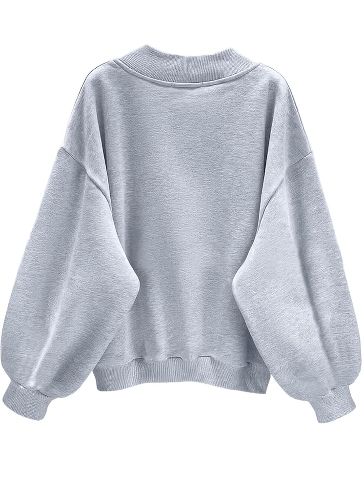 Hilinker Womens V Neck Oversized Sweatshirts Casual Drop Shoulder Long Sleeve Pullover Tops | Amazon (US)