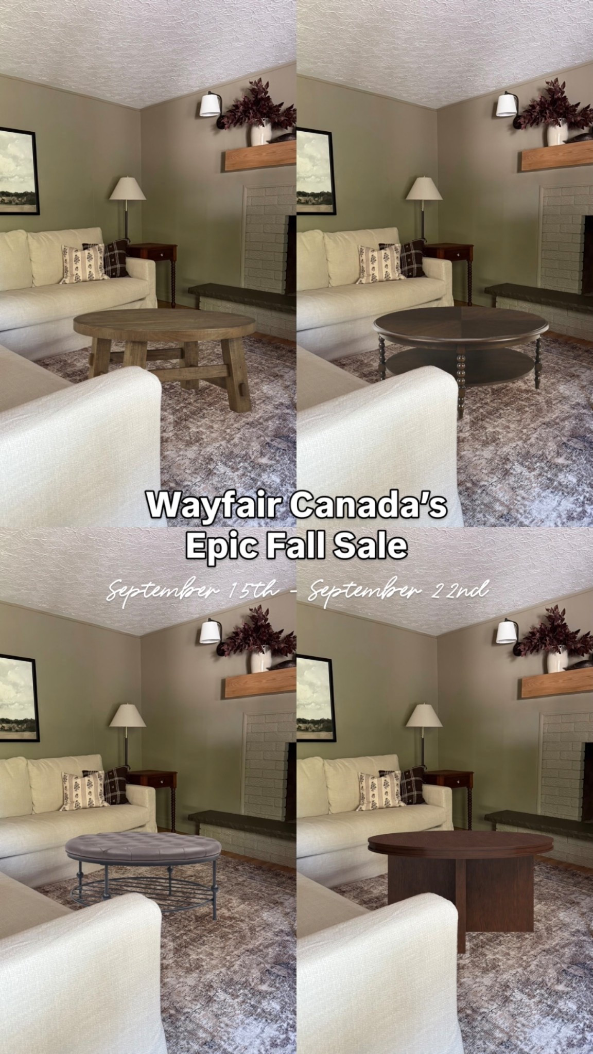 Shop my coffee table picks up to 70% off during Wayfair Canada’s Epic Fall Sale!

Be sure to check out all the items on sale up to 70% off from September 15th to September 22nd!

@wayfaircanada #WayfairCanada #WayfairCAHome #WayfairCAPartner 

#LTKHome #LTKSaleAlert