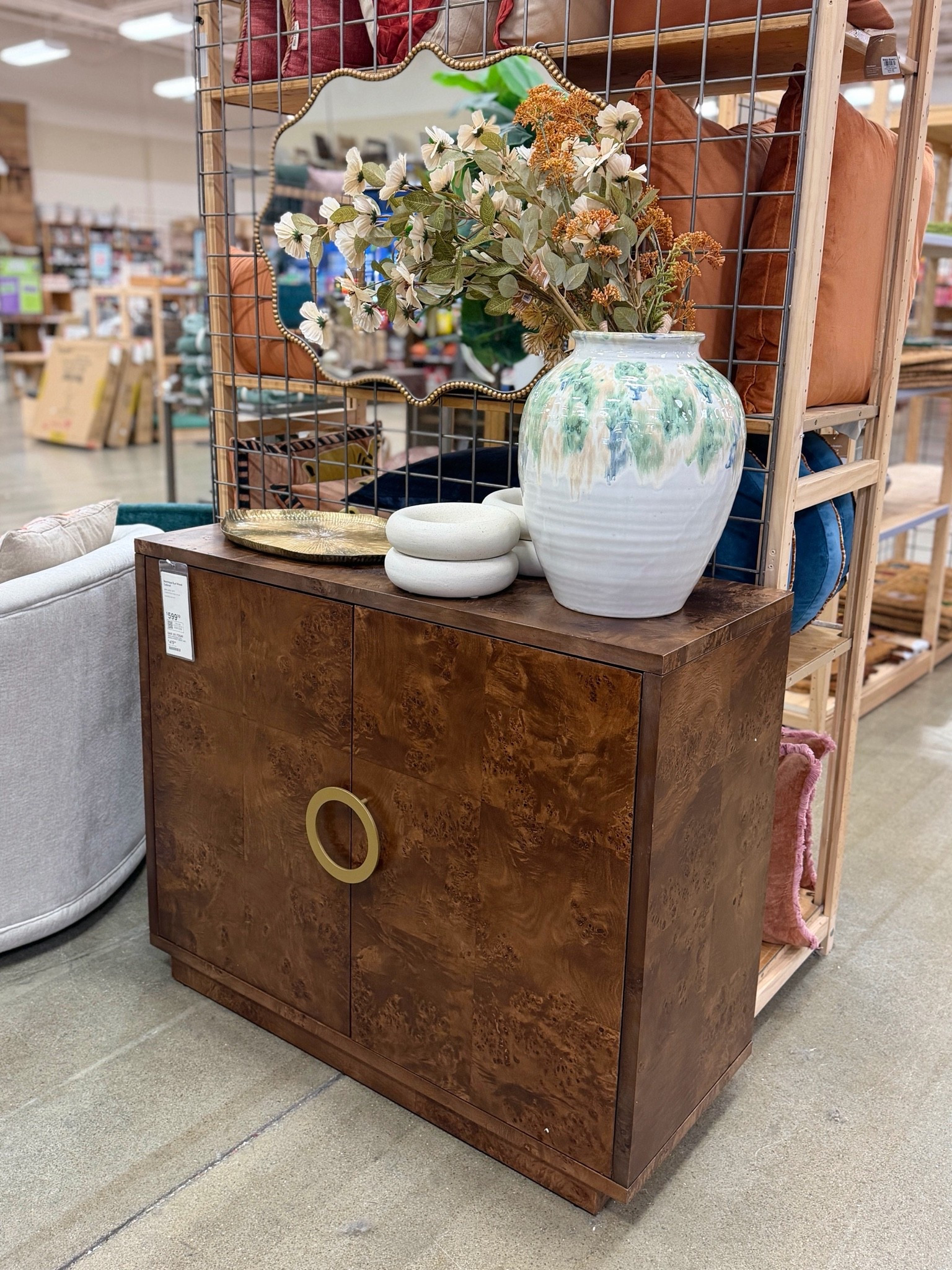 New at World Market! 🤎 The Montrose Storage Cabinet has a beautiful burl wood finish that brings so much warmth and character to a room. I love the brass ring detail and spacious hidden storage—such a fun furniture find with a little vintage flair!✨ I’ve linked it in my LTK! #cabinet #worldmarket #storagecabinet

#LTKHome #LTKSaleAlert
