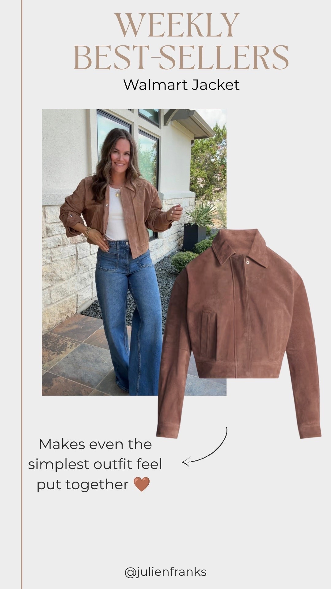 Still can't believe this jacket is 100% suede from Walmart!

#LTKootd #LTKSeasonal #LTKgrwm