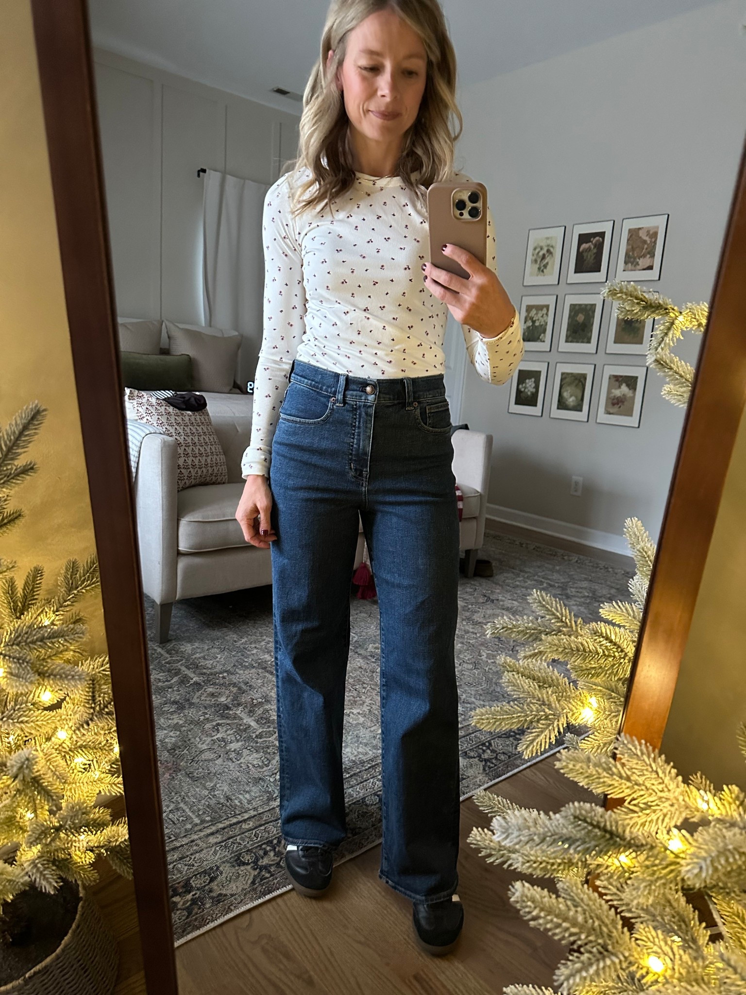 This $8 ribbed long sleeve tee from Walmart is so good! And these are my favorite wide leg panda ever. They’re both TTS. I’m in a small in the too, 26 in the bottoms, and 7 in the shoes (which run big).

#LTKFindsUnder50 #LTKootd #LTKgrwm