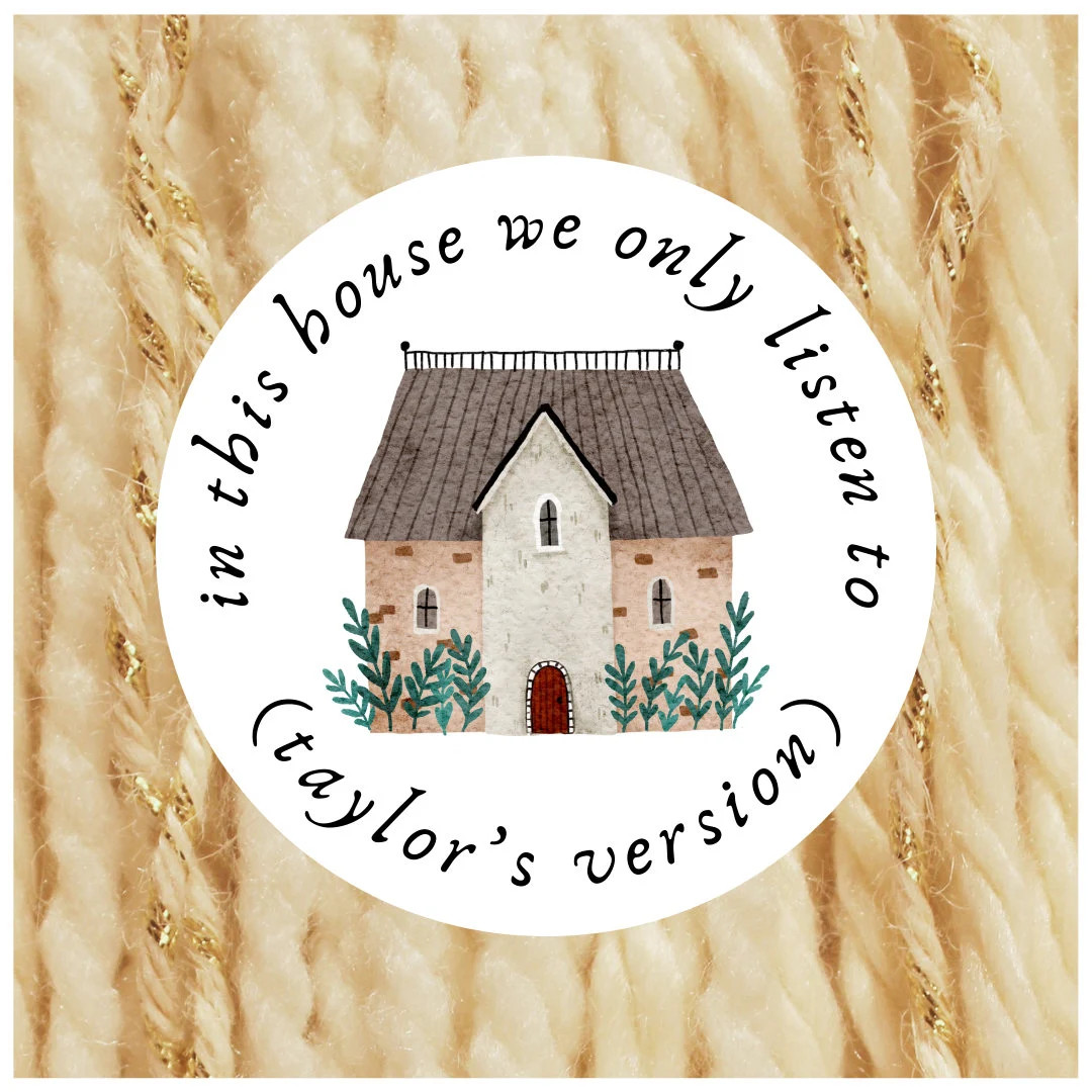 Taylor Swift Sticker, in This House We Only Listen to TV, Watercolor Cottage, Cottagecore Die-cut... | Etsy (US)