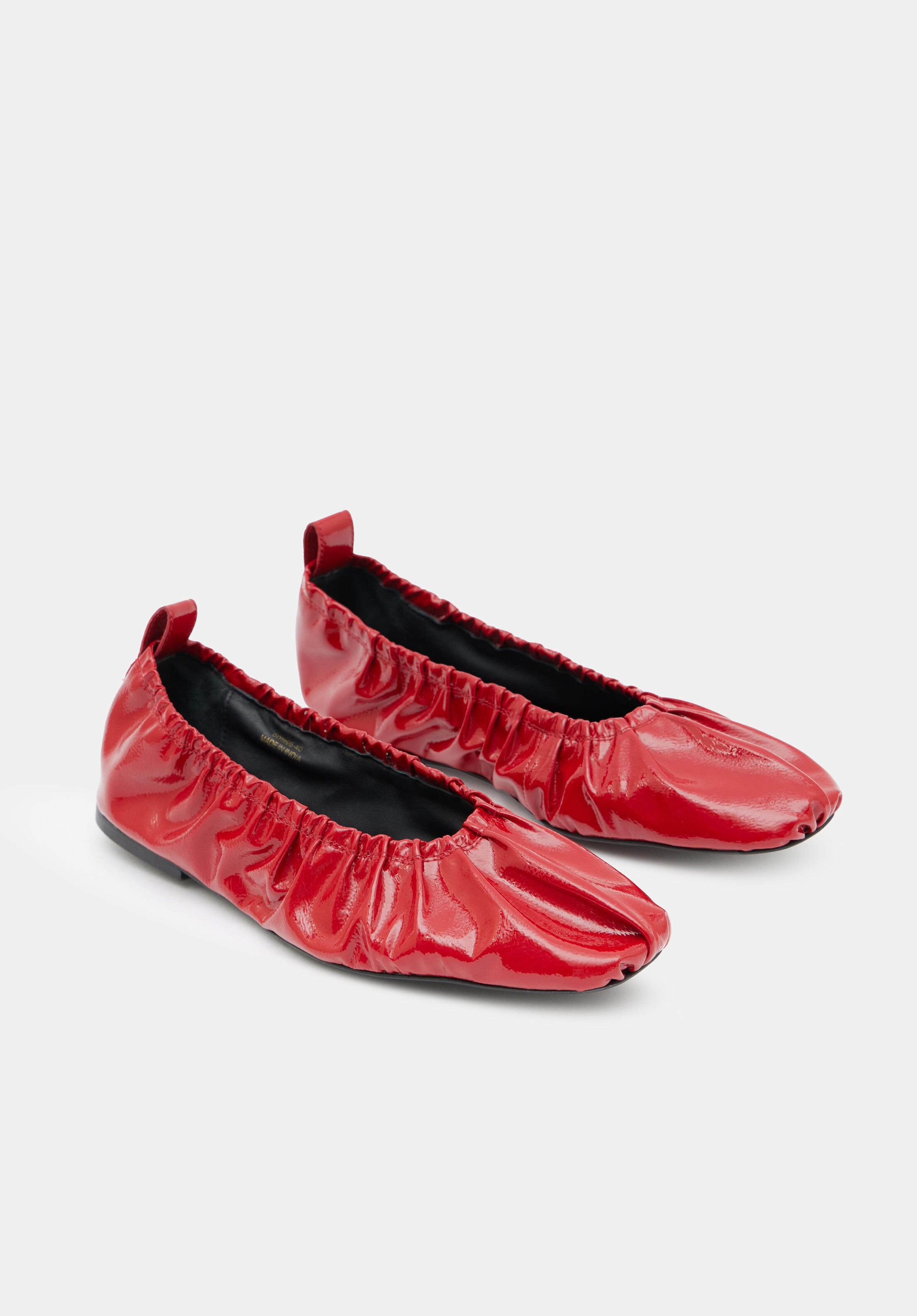 Ruby Ruched Leather Ballet Flats | Hush UK