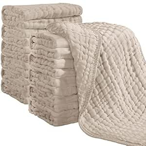 Looxii Muslin Burp Cloths 100% Cotton Muslin Cloths 12 Pack Large 20''x10'' Extra Soft and Absorb... | Amazon (US)