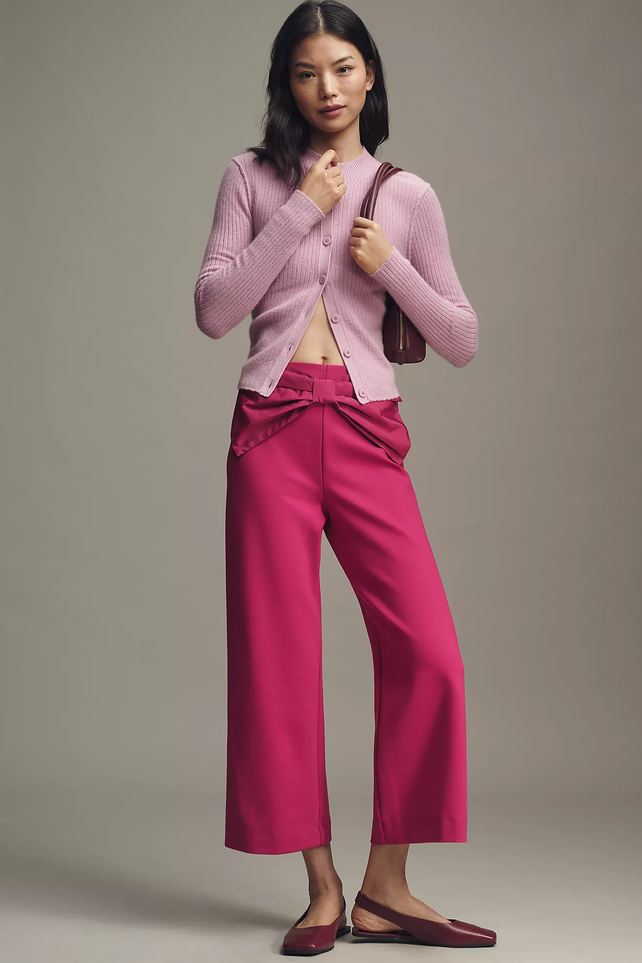 The @merricksart Colette Crop Bow-Waist Pants by Maeve | Anthropologie (US)