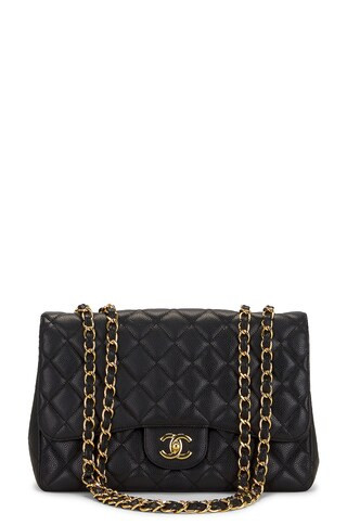 Chanel Classic Double Flap Chain Shoulder Bag in Black | FWRD 