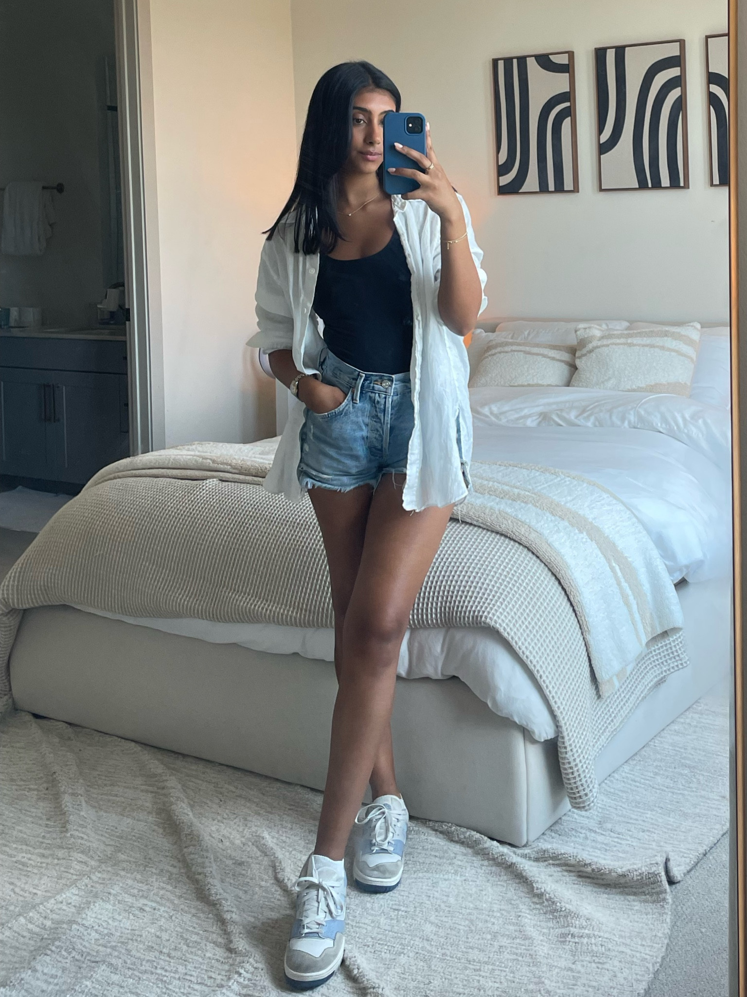 Perfect casual summer day outfit! My fav jean shorts from agolde, a black tank, and a linen shirt to cover 🤍👖

#LTKSeasonal #LTKstyletip #LTKFind