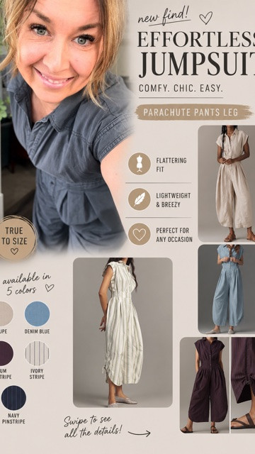 The jumpsuit that keeps selling out for a reason! 🤎

If you love effortless style, you’ll love this linen-cotton blend parachute-leg jumpsuit. It’s lightweight, breathable, and so comfortable for warm-weather days while still looking put together.

✨ Linen-cotton blend fabric
✨ Lightweight & breathable
✨ Flattering silhouette
✨ True to size
✨ Available in 5 beautiful colors

The relaxed parachute-leg design gives it a modern, elevated look that’s perfect for everyday wear, vacation days, brunch, or running errands in style.
-
#LinenJumpsuit #CottonJumpsuit #LinenCottonBlend #ParachuteLegJumpsuit #ParachutePants #MidsizeFashion #Over50Style #WomenOver50 #FashionOver50 #SummerStyle #BreathableFashion #ComfortableFashion #CasualChic #EverydayStyle #StyleOver50 #VacationOutfit #ResortWear #EffortlessStyle #AmazonFashionFinds #BoutiqueStyle #OOTD #MidsizeStyle #AnyasLooks #SummerOutfitIdeas #TrueToSize

#LTKMidsize #LTKOver40