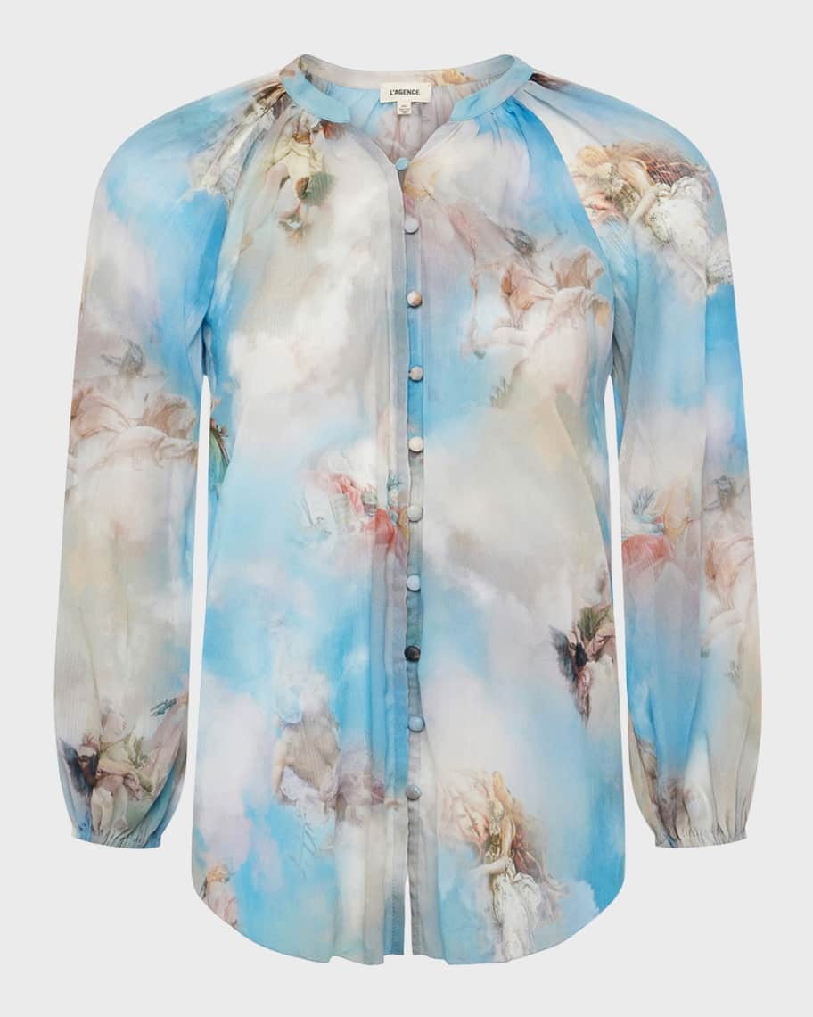 L'Agence Teagan Renaissance Dolman-Sleeve Blouse | Neiman Marcus