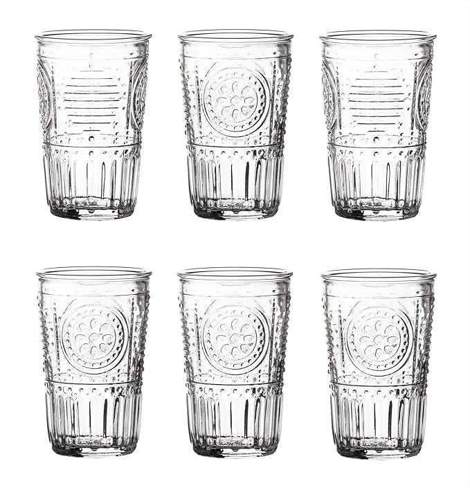 Bormioli Rocco Romantic Set Of 6 Tumbler Glasses, 11.5 Oz. Clear Crystal Glass, Made In Italy. | Amazon (US)