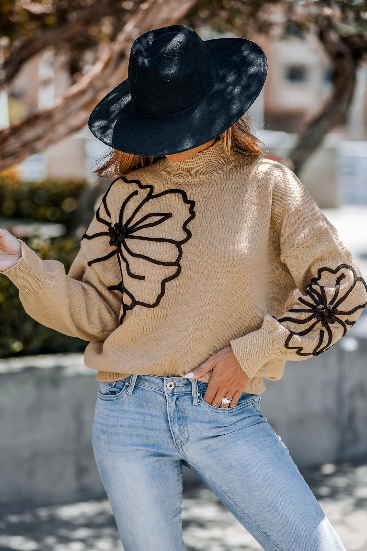 Khaki Long Sleeve Turtleneck Sweater | Cupshe US