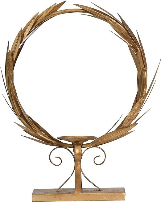 A&B Home 20" Laurel Wreath Candle Holder - Gold | Amazon (US)