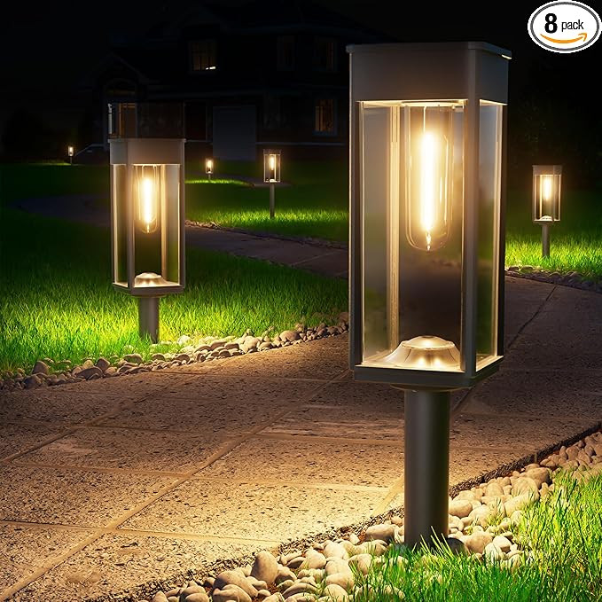 BITPOTT Bright Solar Pathway Lights Outdoor Waterproof IP65, 8 Pack Auto On/Off Solar Outdoor Lig... | Amazon (US)