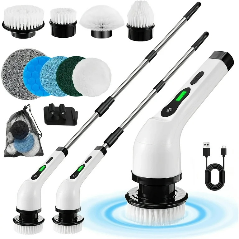 Electric Spin Scrubber, Cordless Cleaning Brush Waterproof with 9 Replaceable Brush Heads, 1.5H P... | Walmart (US)