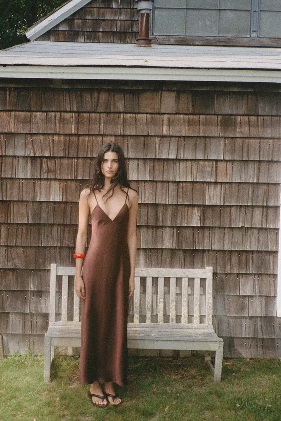 SATIN MIDI DRESS | Zara UK