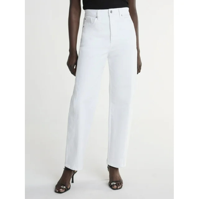 Scoop Women's Mid Rise Barrel Leg Jeans, Sizes 0-18 | Walmart (US)