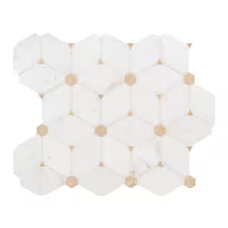 Summer Bath EventMSICecily 11.5 in. x 14.5 in. Polished Marble Look Floor and Wall Tile (9.5 sq. ... | The Home Depot