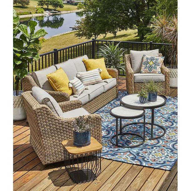 Better Homes & Gardens River Oaks 5-Piece Conversation Set with Covers | Walmart (US)