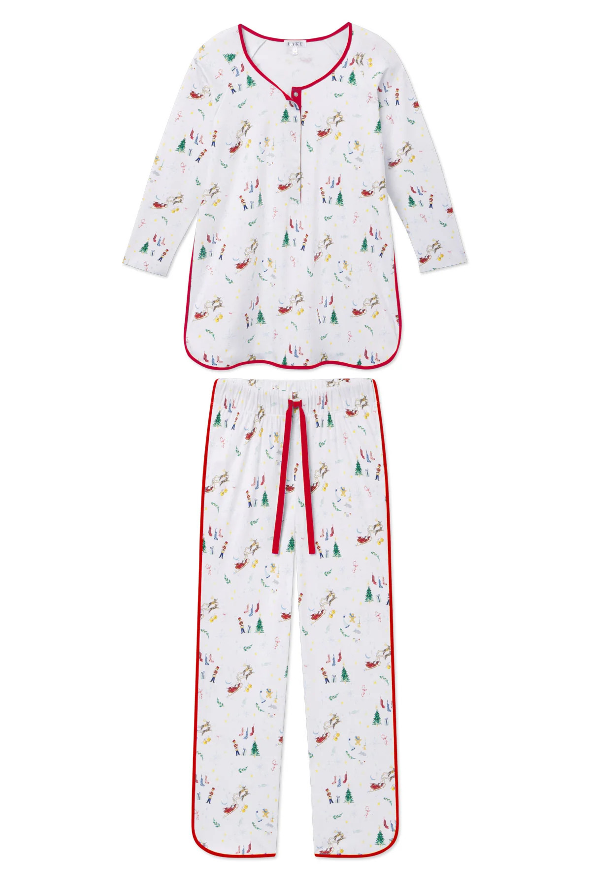 Pima Maternity Long-Long Set in Night Before Christmas | Lake Pajamas